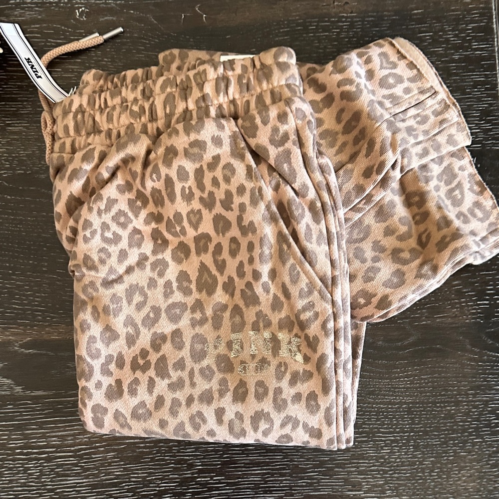 Victoria’s Secret Leopard Print Cozy  Pants - Neutral Tan & Brown size large